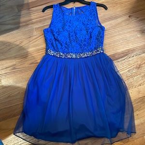 NWT- Speechless dress-size 11-Royal blue-sparkle and lace-stunning!